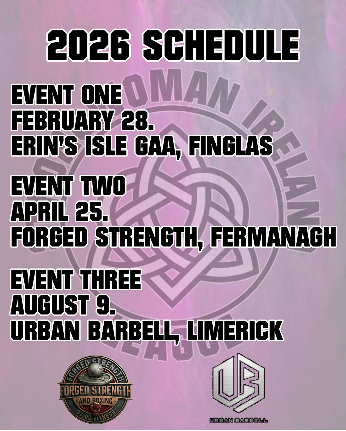 Strongwoman Ireland League - 2026 EVENT THREE August 9 SINGLE ENTRY